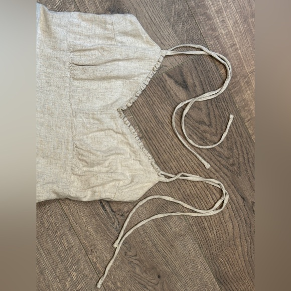 Abercrombie Linen-Blend Romper Oatmeal Size Medium Boho - Picture 5 of 10